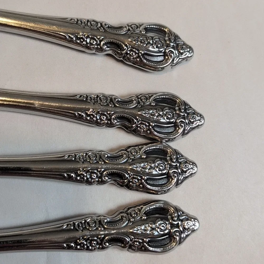 Ornate Stainless Modern Hollow Oneida Dinner Knives - Set of 4